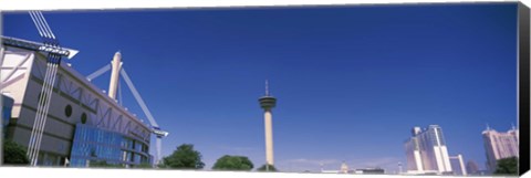 Framed Buildings in a city, Alamodome, Tower of the Americas, San Antonio Marriott, Grand Hyatt San Antonio, San Antonio, Texas, USA Print