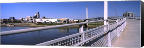 Framed Bridge across a river, Bob Kerrey Pedestrian Bridge, Missouri River, Omaha, Nebraska, USA Print