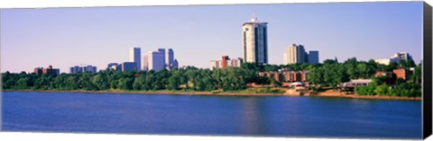 Framed Buildings at the waterfront, Arkansas River, Tulsa, Oklahoma Print