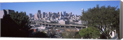 Framed Skyline with Highway Overpass, San Francisco Print