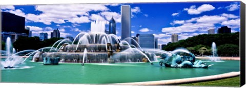 Framed Buckingham Fountain in Grant Park, Chicago, Cook County, Illinois, USA Print