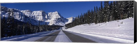 Framed Canada, Alberta, Banff National Park, road, winter Print