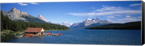 Framed Canada, Alberta, Maligne Lake Print