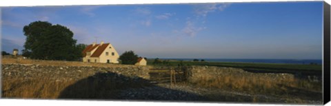 Framed Detached house near the ocean, Faro, Sweden Print