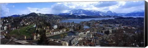 Framed High angle view of a city, Chateau Gutsch, Lucerne, Switzerland Print