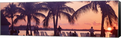 Framed Sunset on the beach, Miami Beach, Florida, USA Print