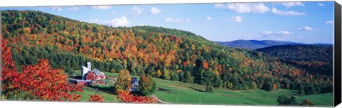 Framed Hillside Acres Farm, Barnet, Vermont, USA Print