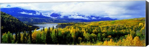 Framed Panoramic View Of A Landscape, Yukon River, Alaska, USA, Print