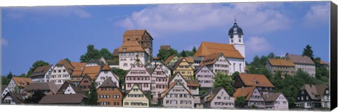 Framed Buildings on a hill, Altensteig, Black Forest, Germany Print