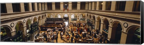 Framed High angle view of a group people at a stock exchange, Paris Stock Exchange, Paris, France Print