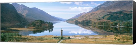 Framed Scotland, Highlands, Loch Shiel Glenfinnan Monument, Reflection of cloud in the lake Print