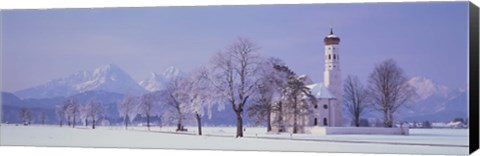 Framed Winter St Coloman Church Schwangau Germany Print