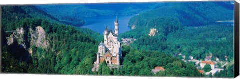 Framed High angle view of a castle, Neuschwanstein Castle, Bavaria, Germany Print