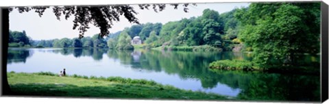 Framed Stourhead Garden Lake and pavillion, England, United Kingdom Print