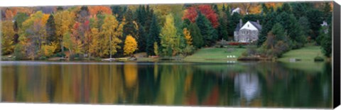 Framed Lake With House, Canada Print