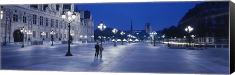 Framed Hotel de Ville &amp; Notre Dame Cathedral Paris France Print