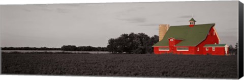 Framed Red Barn, Kankakee, Illinois, USA Print