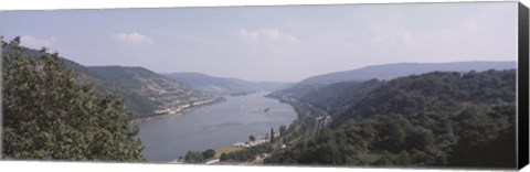 Framed Germany, Bacharach, Lorch, Bridge over the Rhine river Print