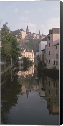 Framed Luxembourg, Luxembourg City, Alzette River Flowing through Grund District Print