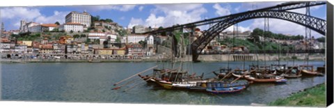 Framed Bridge Over A River, Dom Luis I Bridge, Douro River, Porto, Douro Litoral, Portugal Print