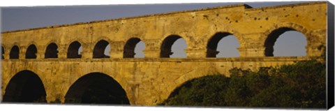 Framed High section view of an ancient aqueduct, Pont Du Gard, Nimes, Provence, France Print