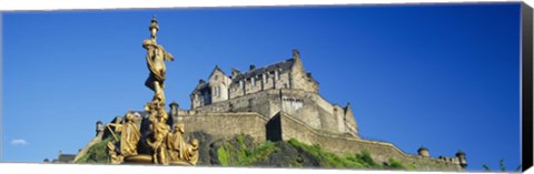 Framed Low angle view of a castle on a hill, Edinburgh Castle, Edinburgh, Scotland Print