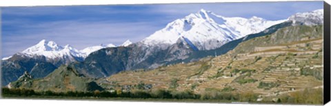 Framed Mountains, Canton Of Valais, Switzerland Print