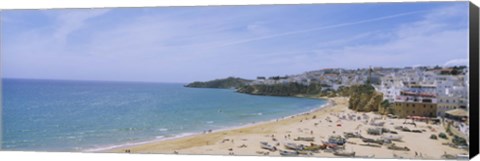 Framed High angle view of the beach, Albufeira, Faro, Algarve, Portugal Print