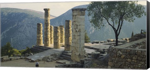 Framed High angle view of ruined columns, Temple Of Apollo, Delphi, Greece Print