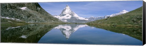 Framed Lake, Mountains, Matterhorn, Zermatt, Switzerland Print