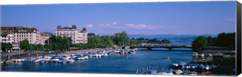 Framed High angle view of a harbor, Zurich, Switzerland Print