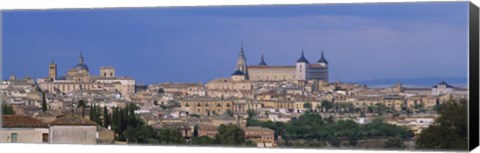 Framed Aerial view of a city, Alcazar, Toledo, Spain Print