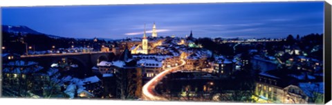 Framed Night Bern Switzerland Print