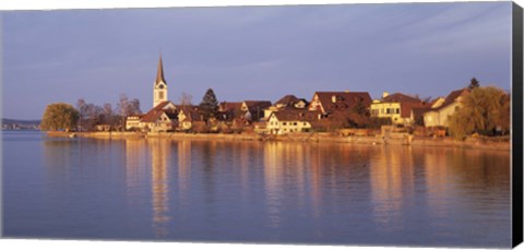 Framed Switzerland, Berlingen, Town along a shore Print