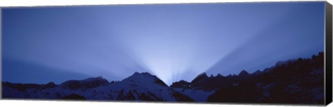 Framed Sun Rays, Canton Glarus, Switzerland Print