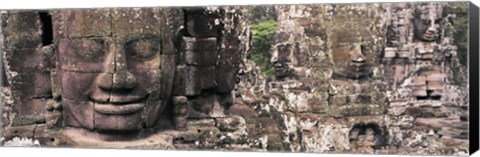 Framed Stone Faces Bayon Angkor Siem Reap Cambodia Print