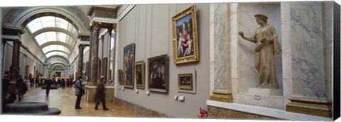 Framed Tourists in an art museum, Musee Du Louvre, Paris, Ile-De-France, France Print