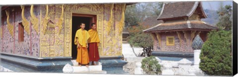 Framed Monks Wat Xien Thong Luang Prabang Laos Print