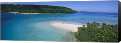 Framed Aerial view of the beach, Tonga Print