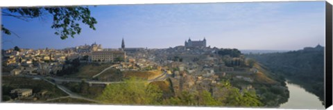 Framed Aerial View Of A City, Toledo, Spain Print