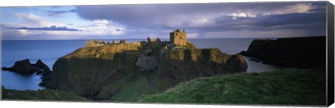 Framed High angle view of a castle, Dunnottar Castle, Grampian, Stonehaven, Scotland Print