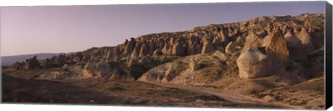 Framed Rock formations on a landscape, Cappadocia, Turkey Print