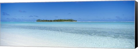 Framed Island in the ocean, Maina, Aitutaki, Cook Islands Print