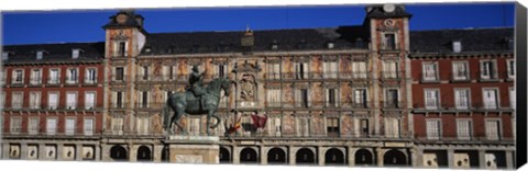 Framed Statue In Front Of A Building, Plaza Mayor, Madrid, Spain Print