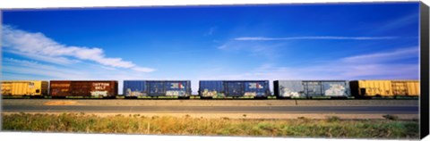 Framed Boxcars Railroad CA Print