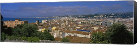 Framed Aerial View Of A City, Nice, France Print