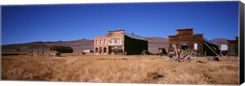 Framed Buildings in a ghost town, Bodie Ghost Town, California, USA Print