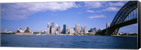 Framed Sydney Harbor Bridge and Skyscrapers, Sydney, Australia Print