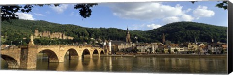 Framed Bridge across a river, Heidelberg Germany Print