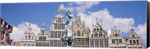 Framed Low angle view of buildings, Grote Markt, Antwerp, Belgium Print